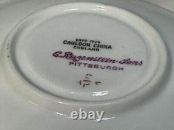 (10) Cauldon China Cobalt&Gold CUP & SAUCER SETS withArtist Signed Central Bouquet