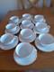 10 French Cups & Saucers Havilland Limoges White Gold Trim