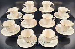 10 Lenox Hayworth Cups Saucers Set Elegant Gold Trim Drink Coffee Tea Dishes Lot