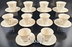 10 Lenox Hayworth Cups Saucers Set Elegant Gold Trim Drink Coffee Tea Dishes Lot