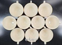 10 Lenox Hayworth Cups Saucers Set Elegant Gold Trim Drink Coffee Tea Dishes Lot