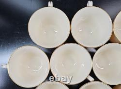 10 Lenox Hayworth Cups Saucers Set Elegant Gold Trim Drink Coffee Tea Dishes Lot