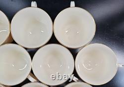 10 Lenox Hayworth Cups Saucers Set Elegant Gold Trim Drink Coffee Tea Dishes Lot