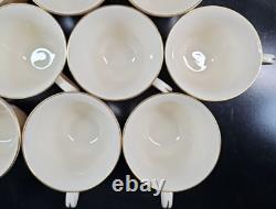 10 Lenox Hayworth Cups Saucers Set Elegant Gold Trim Drink Coffee Tea Dishes Lot