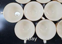 10 Lenox Hayworth Cups Saucers Set Elegant Gold Trim Drink Coffee Tea Dishes Lot