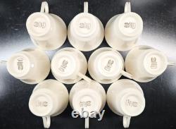 10 Lenox Hayworth Cups Saucers Set Elegant Gold Trim Drink Coffee Tea Dishes Lot