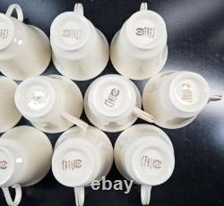 10 Lenox Hayworth Cups Saucers Set Elegant Gold Trim Drink Coffee Tea Dishes Lot