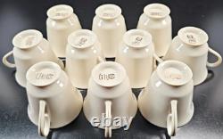 10 Lenox Hayworth Cups Saucers Set Elegant Gold Trim Drink Coffee Tea Dishes Lot