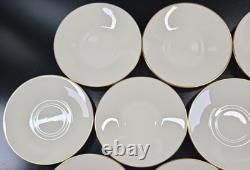 10 Lenox Hayworth Cups Saucers Set Elegant Gold Trim Drink Coffee Tea Dishes Lot