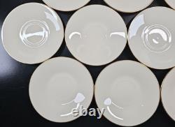 10 Lenox Hayworth Cups Saucers Set Elegant Gold Trim Drink Coffee Tea Dishes Lot