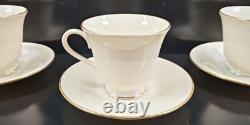 10 Lenox Hayworth Cups Saucers Set Elegant Gold Trim Drink Coffee Tea Dishes Lot
