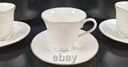 10 Lenox Hayworth Cups Saucers Set Elegant Gold Trim Drink Coffee Tea Dishes Lot