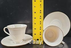 10 Lenox Hayworth Cups Saucers Set Elegant Gold Trim Drink Coffee Tea Dishes Lot