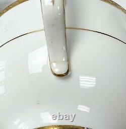 10 Minton England Porcelain Cups & Saucers Gilt Leaf Decoration