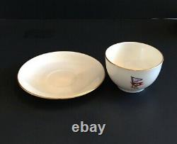 10 Pc Antique Lenox Breakfast Set 2 Ea Covered Muffin Dish Bowl Cup Saucer Flags