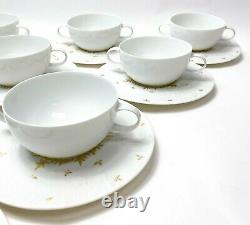 10 Rosenthal Magic Flute Papageno Gilt Porcelain Bouillon Cup and Saucers