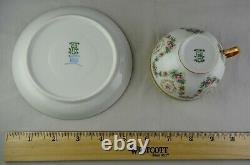 11 Guerin Limoges Floral Wreath & Heavy Gold Antique Porcelain Cup & Saucer Sets