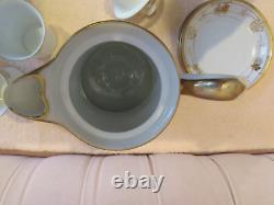 11 Pcs Antique Nippon Chocolate Pot Set withCups & Saucers, Gold Gilding ELEGANT