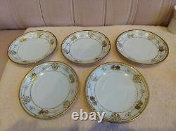 11 Pcs Antique Nippon Chocolate Pot Set withCups & Saucers, Gold Gilding ELEGANT