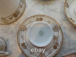 11 Pcs Antique Nippon Chocolate Pot Set withCups & Saucers, Gold Gilding ELEGANT