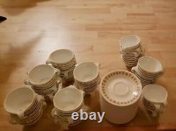 121 Pieces Vintage Pyrex Corning Corelle Gold Butterfly Coffee Cups With Saucers