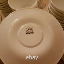 121 Pieces Vintage Pyrex Corning Corelle Gold Butterfly Coffee Cups With Saucers