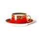 -12.5% Versace Medusa Red X1 Tea Cup & Saucer Brand New £260 Rrp