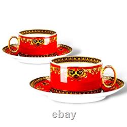 -12.5% Versace Medusa Red x1 Tea Cup & Saucer BRAND NEW £260 RRP