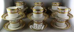 12 A La Paix French China Paris Floral & Gold Demitasse Cup & Saucer Sets