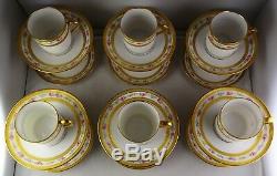 12 A La Paix French China Paris Floral & Gold Demitasse Cup & Saucer Sets