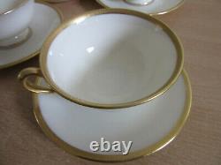 12 Antique Lenox gold design Rim Tea Cups and saucers for Parmelee Dohrmann Co