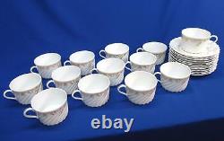 12 Haviland Limoges Ladore Gold & White Cups And Saucers