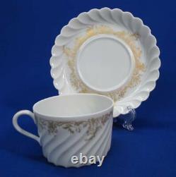 12 Haviland Limoges Ladore Gold & White Cups And Saucers