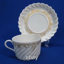 12 Haviland Limoges Ladore Gold & White Cups And Saucers