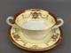 12 Noritake Rainbow Cream Soup Cups + Saucers Gold & Red Band 3982 1940s