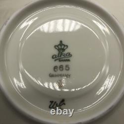 12 PC Set Alka Bavaria Germany Demitasse 22K Gold Footed Cups & Saucers VGC