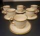 12 Pc Lenox Tuxedo Presidential Gold Footed Tea Cup Saucer Bone China Porcelain