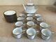 12 Piece Noritake Fine China White & Gold Tea Pot, Tea Cups And Matching Saucers