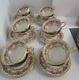 12 Rosenthal Old Vienna Cups & Saucers Ivory, Floral, Gold Scrolls