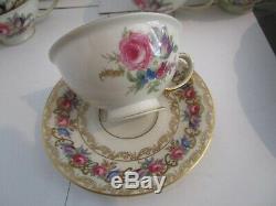 12 ROSENTHAL Old Vienna Cups & Saucers Ivory, Floral, Gold Scrolls