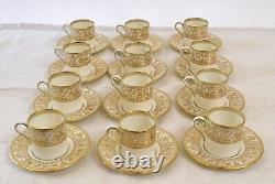 12 Wedgewood China Espresso Cups Saucers Gold Florentine W4219 Mythical Figures
