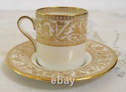12 Wedgewood China Espresso Cups Saucers Gold Florentine W4219 Mythical Figures