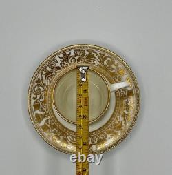 12 Wedgewood China Espresso Cups Saucers Gold Florentine W4219 Mythical Figures