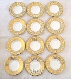 12 Wedgewood China Espresso Cups Saucers Gold Florentine W4219 Mythical Figures