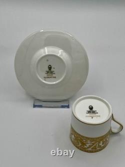 12 Wedgewood China Espresso Cups Saucers Gold Florentine W4219 Mythical Figures