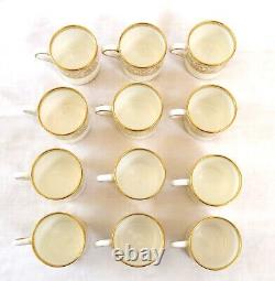 12 Wedgewood China Espresso Cups Saucers Gold Florentine W4219 Mythical Figures