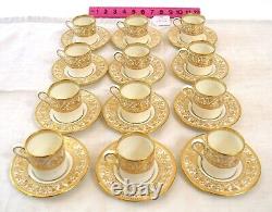 12 Wedgewood China Espresso Cups Saucers Gold Florentine W4219 Mythical Figures