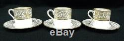 12 Wedgwood FLORENTINE GOLD Demitasse Coffee Cup & Saucer Sets W4219 MINT