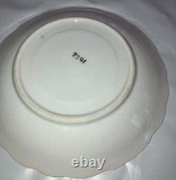 12 pc Tea Set Cups & Saucers 7291 Pink & Gold Limoges Courting Couple Bone Japan