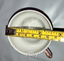 12 pc Tea Set Cups & Saucers 7291 Pink & Gold Limoges Courting Couple Bone Japan